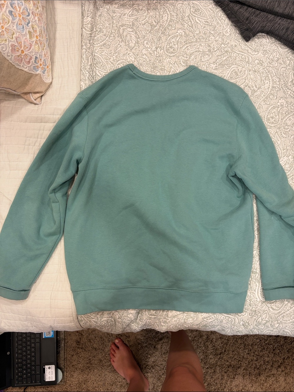 Lands' End Men's Crewneck Sweater - Teal - Picture 3 of 3